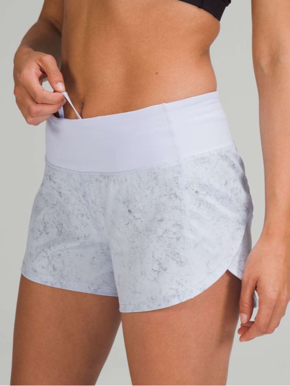 Lululemon Speed Up Mid-Rise Lined Short 4" Gravel Dust Pastel Blue Multi